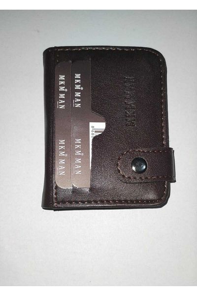 firdevsi hobi leather look vertical snap card holder wallet