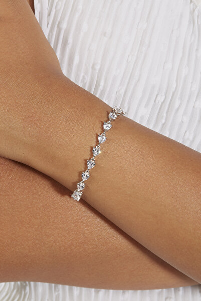 Joy of Jade Sibel Bileklik 1 Mikron Rodyum Kaplama (925 Ayar Gümüş Üzerine) Zirkonyum