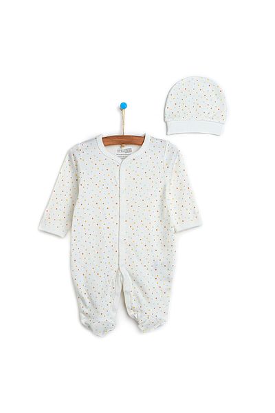 ebebek Hello Baby Hellobaby Newborn Baby Little Star Jumpsuit with Gloves - Hat Set of 2 Unisex