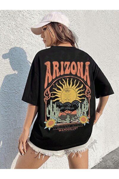 Adrift Tricou oversize cu desene animate și design grafic Seria Cartoon/Lette...