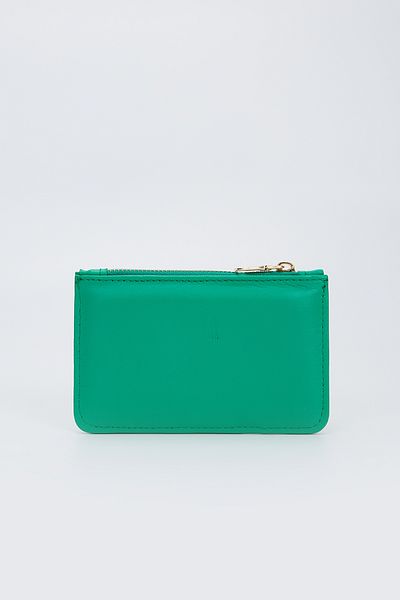 Valmenti Portofel DAILY din piele naturală verde pentru femei, suport card, breloc