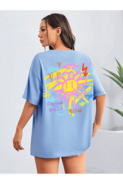 Adrift Desen animat și design grafic Tricou supradimensionat Seria Cartoon/Le...