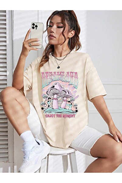 Adrift Tricou supradimensionat cu desene animate și design grafic, seria Cart...