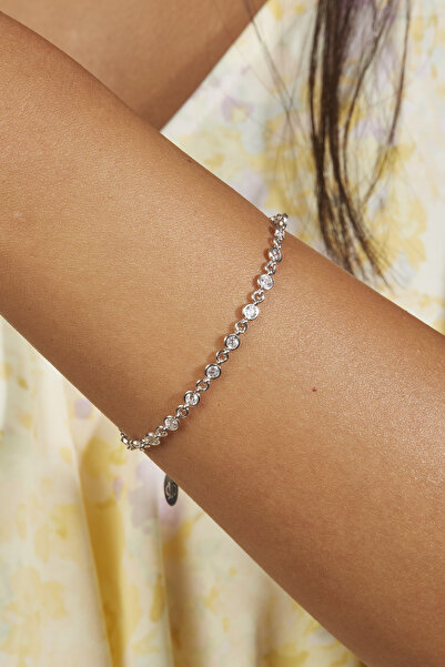 Joy of Jade Mina Bileklik 1 Mikron Rodyum Kaplama (925 Ayar Gümüş Üzerine) Zi...