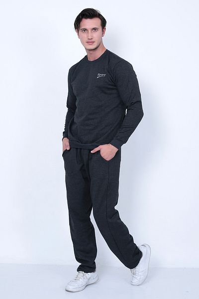 Lukitus Σετ ανδρική αθλητική φόρμα Crew Neck 2 Thread