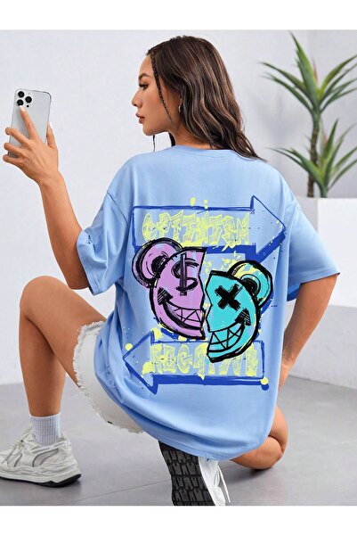 Adrift Crtani i grafički dizajn Oversize kroj T-shirt Serija crtanih/pismo fi...