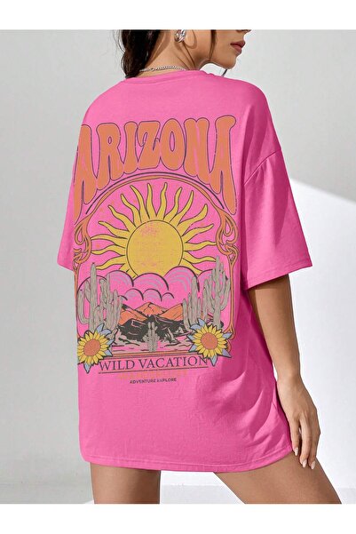 Adrift Tricou supradimensionat cu desene animate și design grafic, seria Cart...