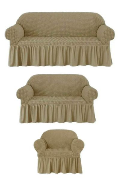 FurkanTicaret 3+2+1 Seats, Wrapped Fabric - Flexible and Washable Sofa Cover, Sofa and Sofa Bed Set