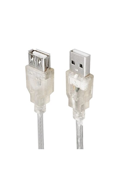 ATAELEKTRONİK 10 Meters Good Quality USB 2.0 Clear USB Extension Cable for Pc Tv USB Keyboard Printer