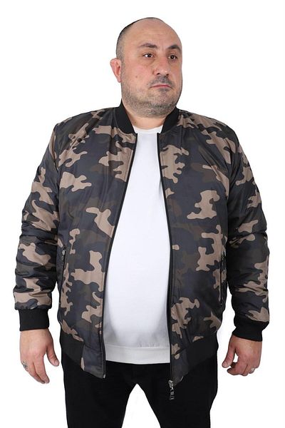 MocGrande Plus Size Camouflage Pilot Coat 22822 KHAKI
