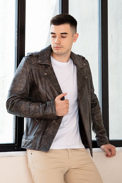 Hodore Landel Brown Cast Men's Genuine Leather Jacket