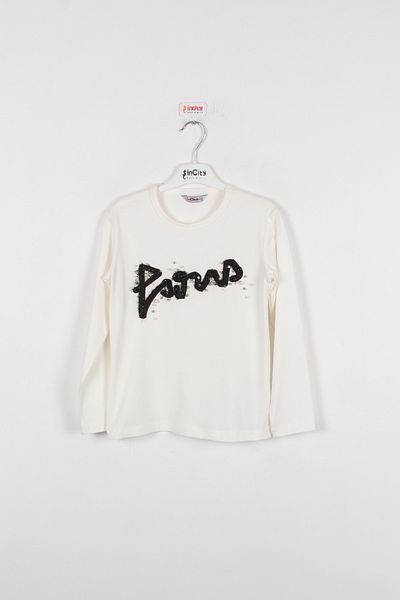 incity Girl's Sequin Detailed Paris Long Sleeve T-shirt
