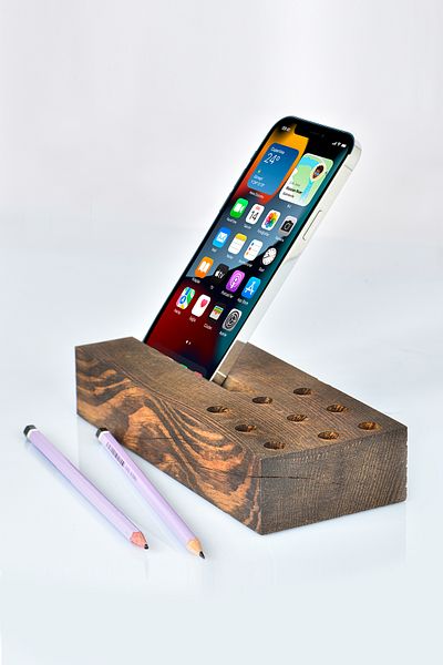 Grootland Organizer Wooden Pen Holder Phone Holder