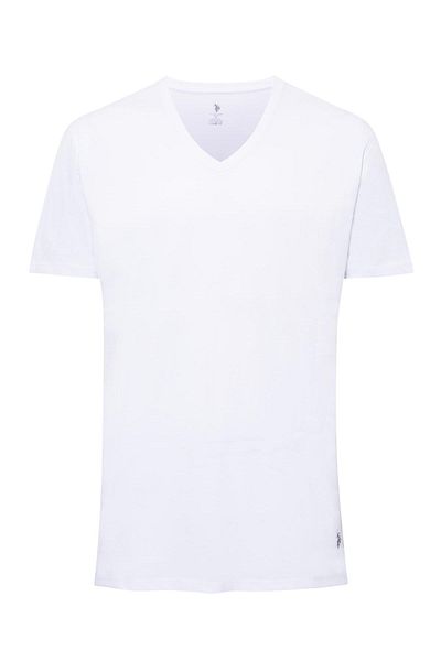 U.S. Polo Assn. Large Size Men's V-Neck T-Shirt 2 Pack White - BRY2AE287.836.023
