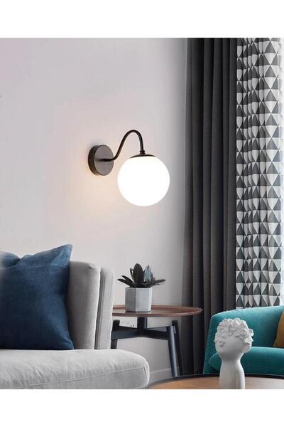 Rsylight ريترو ميتال جلوب زجاج أسود ريفي مودن ديكور الجدار الشمعدان