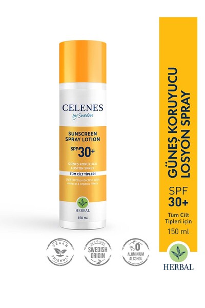 Celenes Güneş Koruyucu Losyon Sprey Spf+30 150 ml