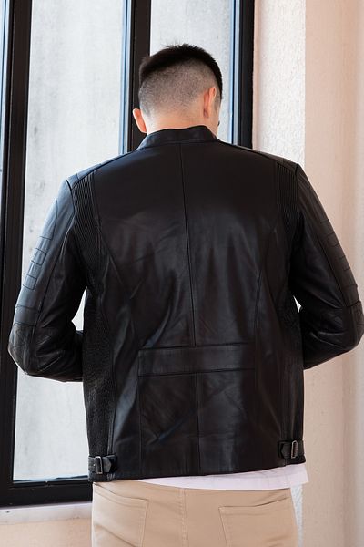 Hodore Sonce Black Genuine Men's Leather Jacket
