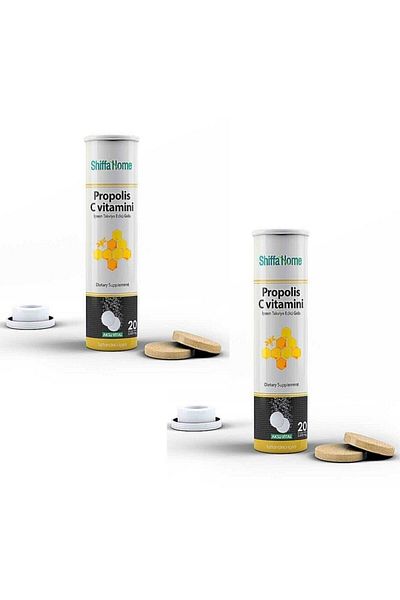 Aksu Vital Propolis and Vitamin C Effervescent - 20 Tablets x 2 Pieces
