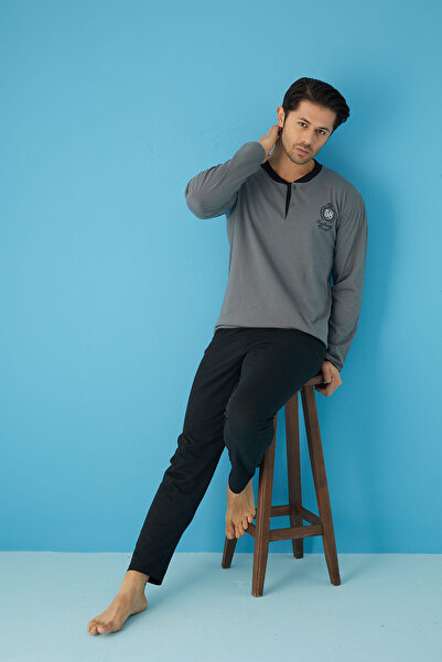 Ayans Pijama Σετ Πιτζάμες Μονό Ζέρσεϊ (λεπτό) μακρυμάνικο