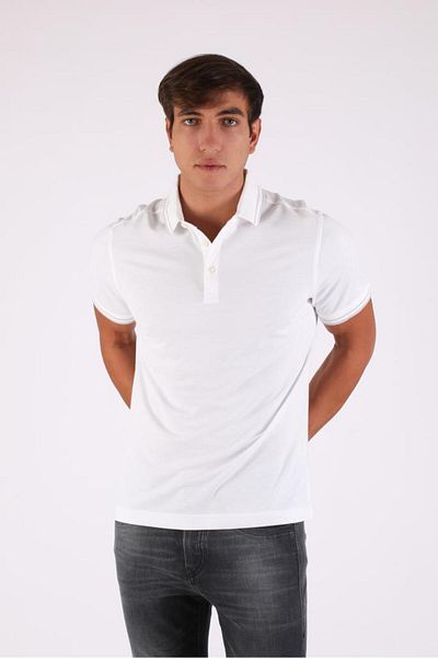 denimfield Ανδρικό μπλουζάκι Polo Neck Ecru 2304937