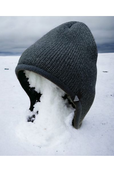 Shopiolog Unisex Windproof Thermal Knitted Beanie with Polar Fleece Ear-Neck Protector