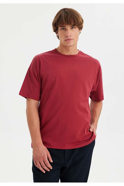 WESTMARK LONDON Мъжка тениска с кръгло деколте, червена, памучна, голям размер, ESSENTIALS