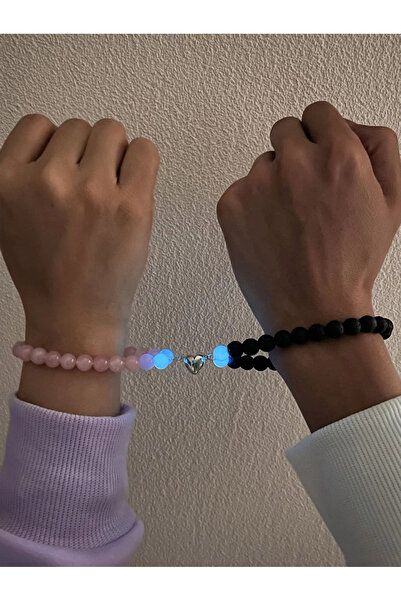 MADEFORYOUU Karanlıkta Parlayan Manyetik Dizi Doğaltaş Bileklik