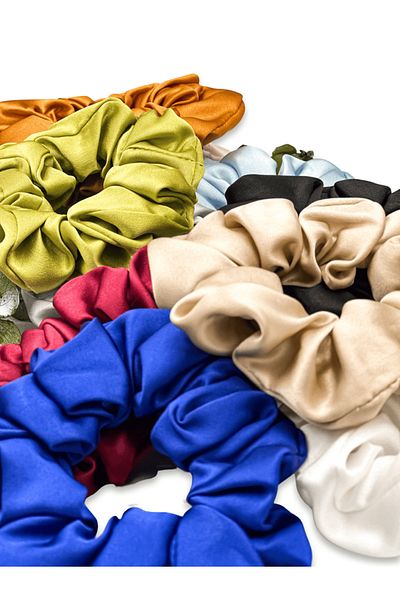 ICON SILK Scrunchie de păr 100% mătase (albastru strălucitor)