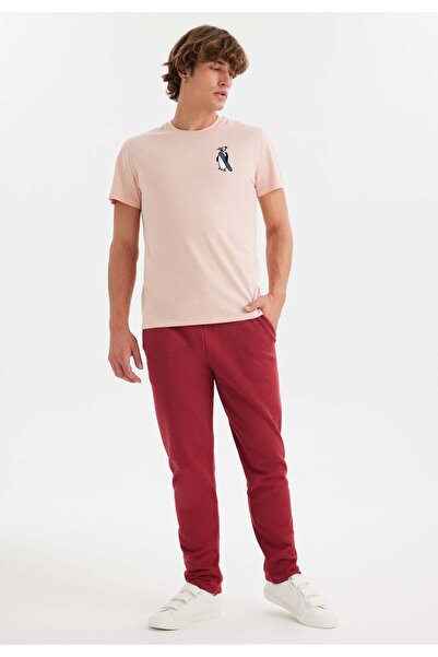 WESTMARK LONDON Чоловіча бавовняна футболка з ліловим принтом і велосипедним коміром WMCARTOON PENGUIN