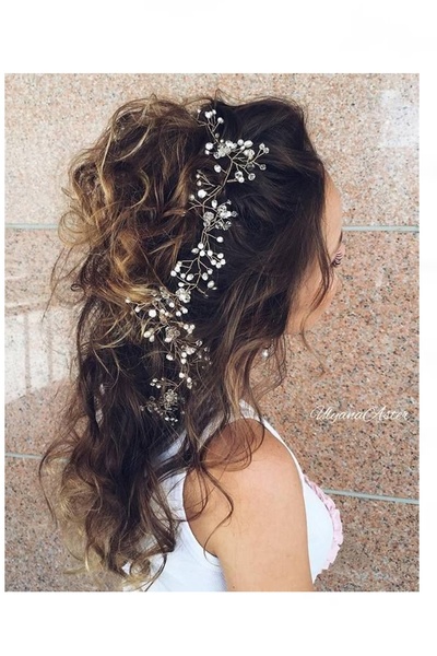 bbays new trend تاج الزفاف، تاج الزفاف ملحقات الشعر الفضية، إكسسوارات شعر الز...