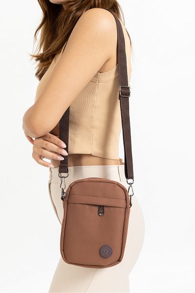 macharelbasic new season women's zipper detailed mini daily bag brown