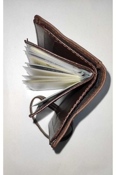 firdevsi hobi nubuck vertical rubberized card holder wallet