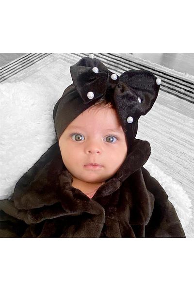 ALYA Flexible Soft Velvet Baby Bonnet 3-6 Months
