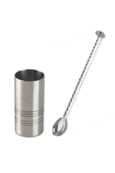 adin tasarım Bar Spoon with Mallet + Jigger 2/4 Cl Cylinder Cocktail Scale Ba...
