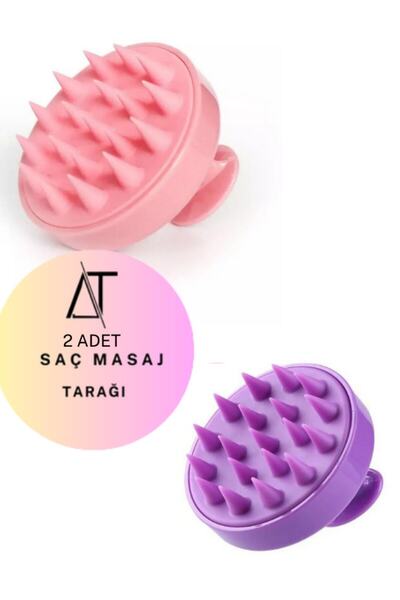 Acarlar Ticaret Σετ 2 τεμαχίων μαλακής βούρτσας μασάζ τριχωτού της κεφαλής από σιλικόνη