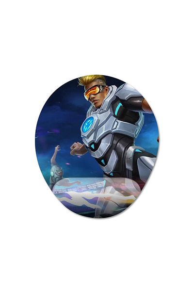 Pixxa Mobile Legends - موديل لوحة ماوس برونو مع مسند للمعصم - 1 بيضاوي