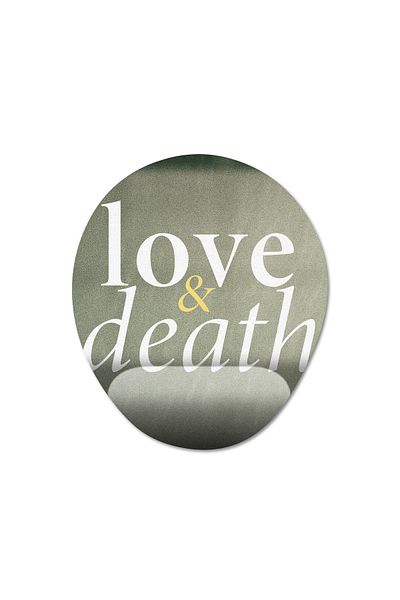 Pixxa لوحة ماوس مع مسند للمعصم موديل Love & Death - 1 بيضاوي