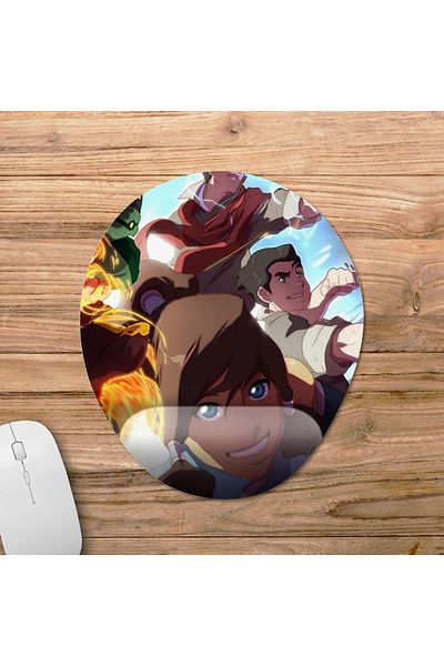 Pixxa نموذج لوحة الماوس Avatar: The Legend of Korra مع مسند للمعصم - 2 بيضاوي