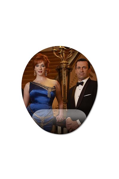 Pixxa موديل لوحة ماوس مدعومة للمعصم للرجال من Mad Men - 4 بيضاوي