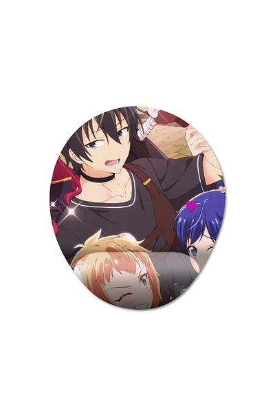 Pixxa Isekai Shoukan wa Nidome Desu نموذج لوحة ماوس مع دعم للمعصم - 1 بيضاوي