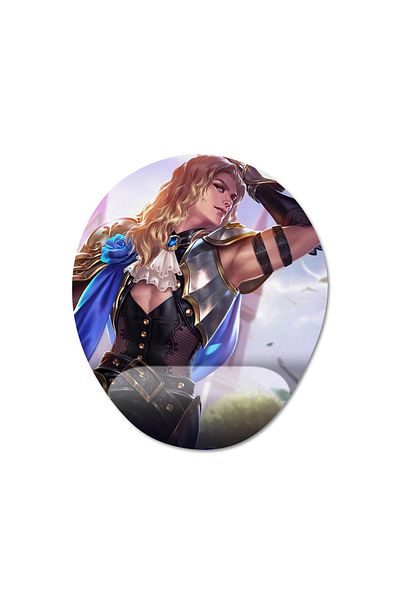 Pixxa Mobile Legends - موديل لوحة ماوس Lancelot مع دعم للمعصم - بيضاوي واحد