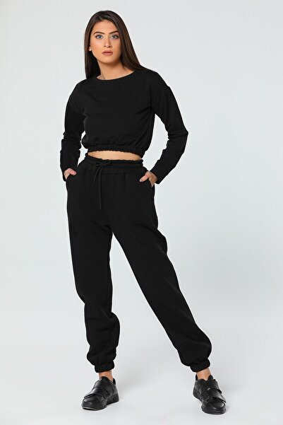 Genel Markalar Kadın Içi Polar Şardonlu 3 Iplik Eşoftman Altı Kalın Polarlı