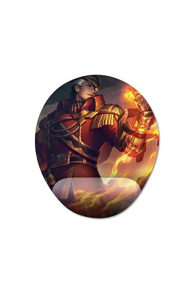 Pixxa Mobile Legends - موديل لوحة ماوس مدعومة للمعصم من Valir - 3 بيضاوي