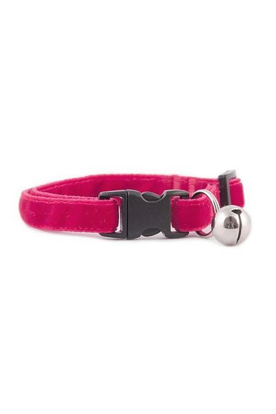 Markapet Cat Collar Velvet Textured with Bells 1*30 cm Fuchsia