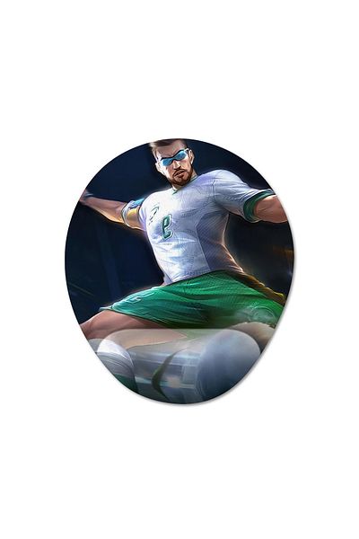 Pixxa Mobile Legends - موديل لوحة ماوس برونو مع مسند للمعصم - 3 بيضاوي