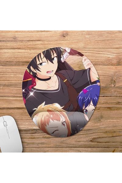 Pixxa Isekai Shoukan wa Nidome Desu نموذج لوحة ماوس مع دعم للمعصم - 1 بيضاوي