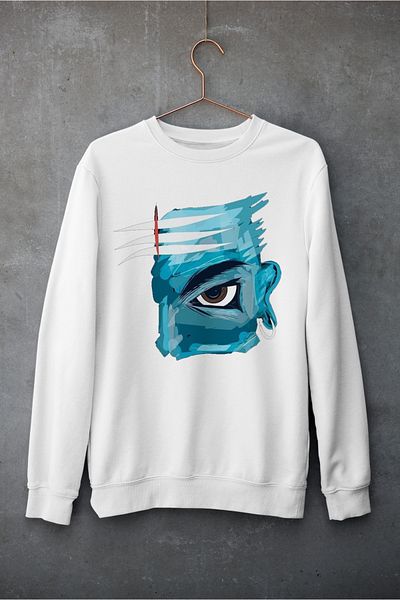 Raf Coll Φούτερ Unisex Oversize Crew Neck με ψηφιακή εκτύπωση με δύο νήματα εσωτερικά