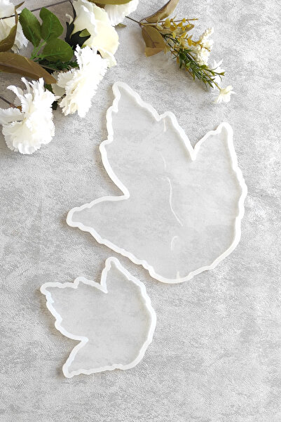 By Shesel Epoksi Kalıbı Üzüm Yaprağı Tepsi ve Bardak Altlığı Reçine Silikon Kalıp