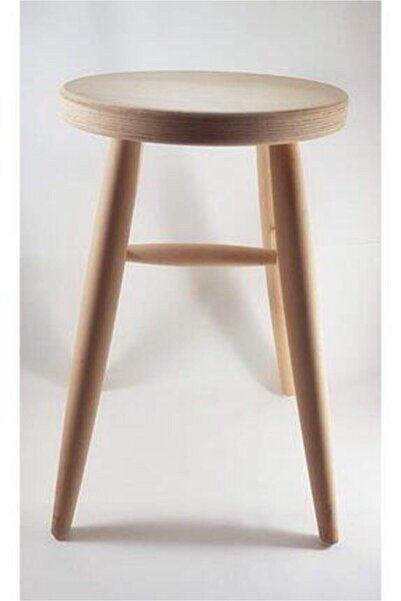 Anatolia Project Ahşap Yuvarlak Tabure Ham Ahşap 45 Cm