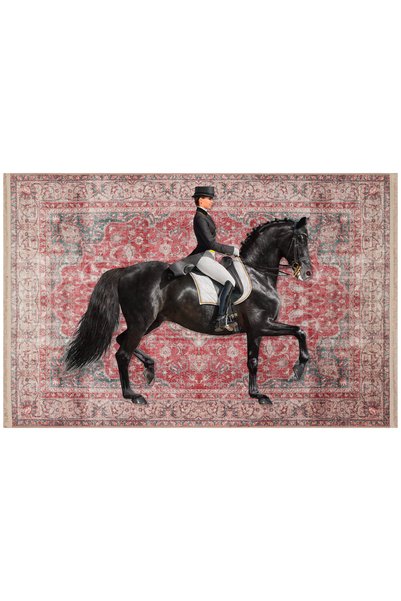 Rugs Modern Halı سجادة زخرفية كلاسيكية بنمط أحمر عتيق للسيدات بتصميم متسابق 1703